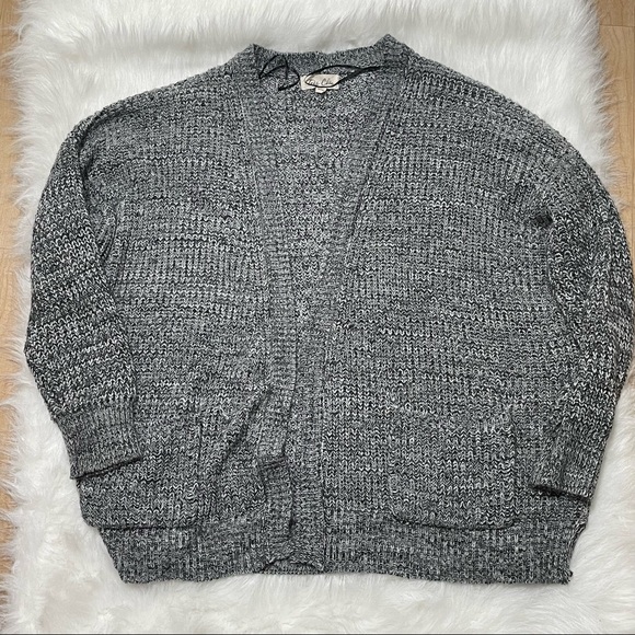 Tres Chic Women’s Gray Open Front Cardigan - Picture 3 of 5